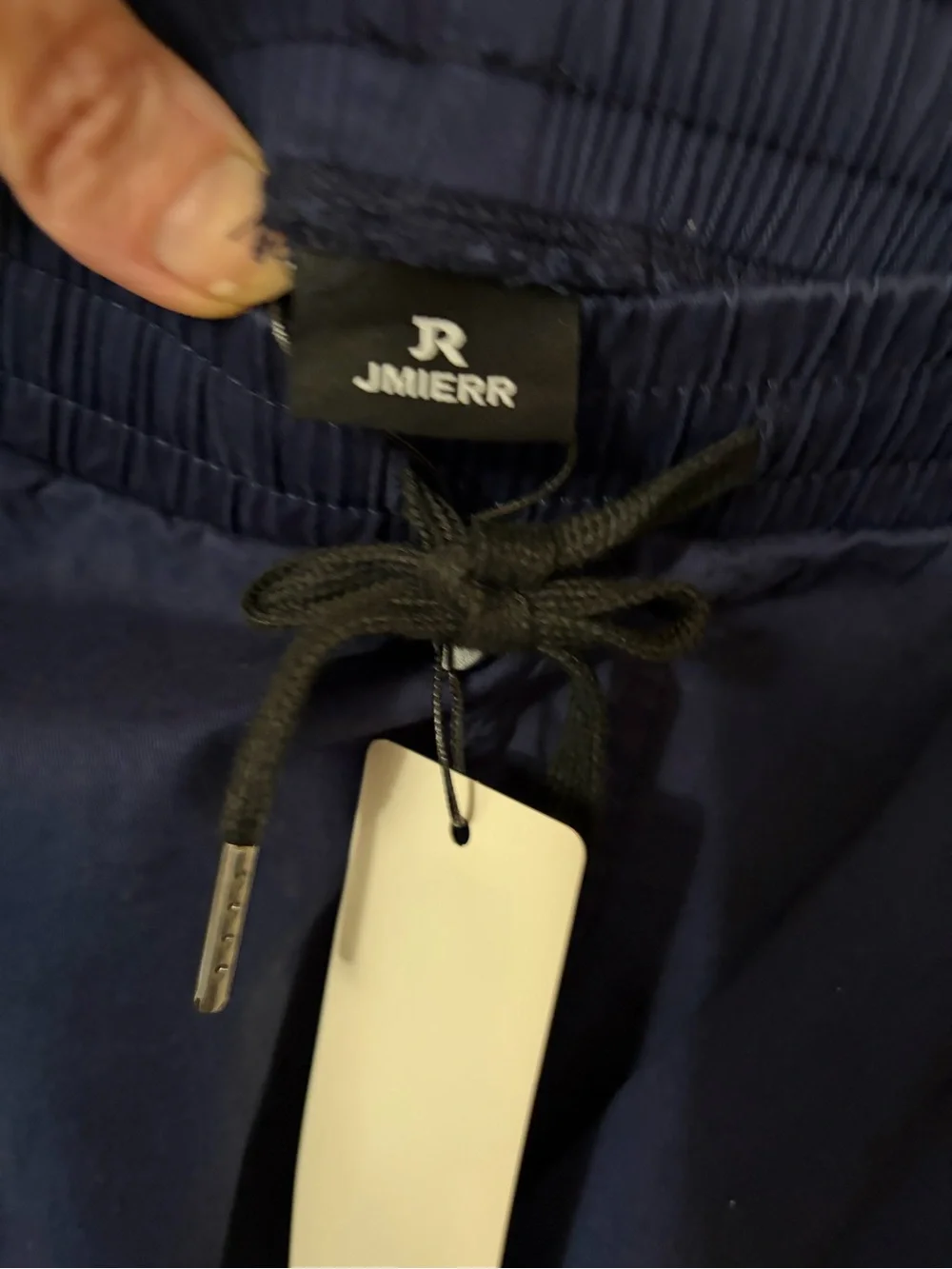 NWT JMIERR Men's Casual Drawstring Joggers Navy Blue Twill Pants‎ Size 2XL
